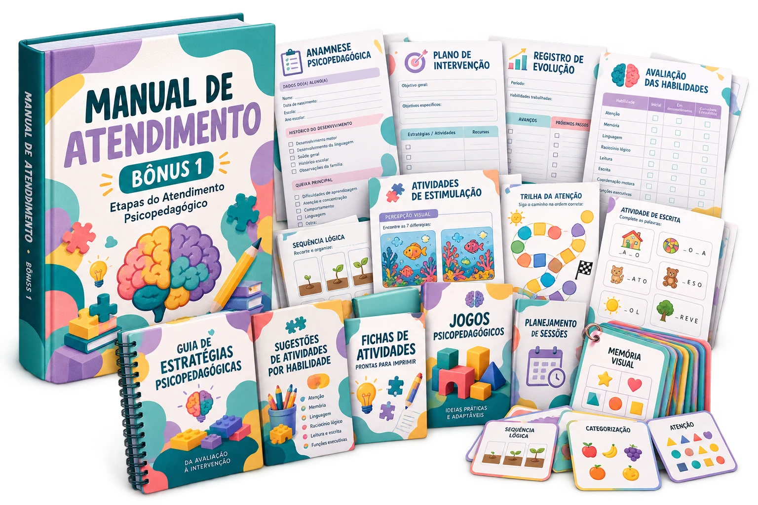 Mockup ilustrativo: Manual de Atendimento