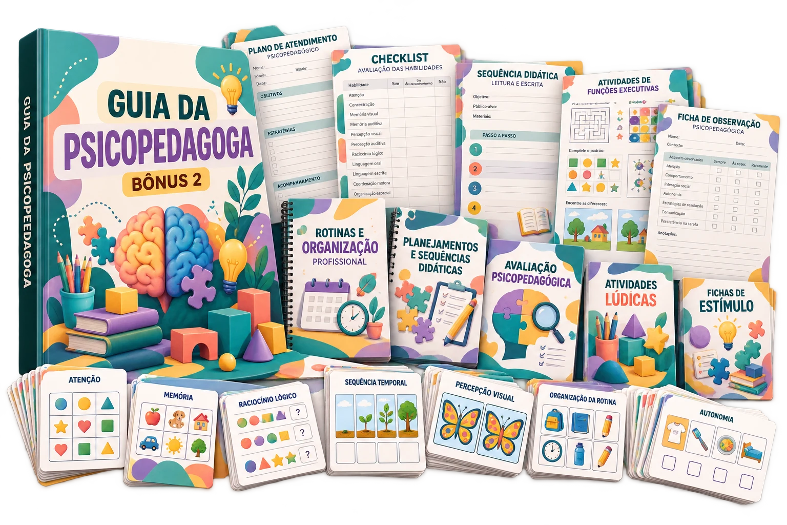 Mockup ilustrativo: Guia da Psicopedagoga