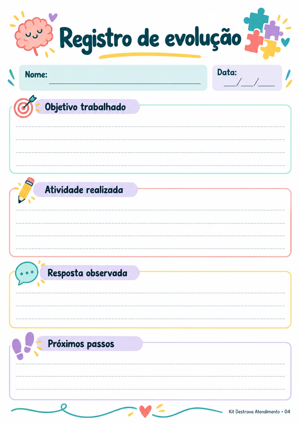 Registro de evolução