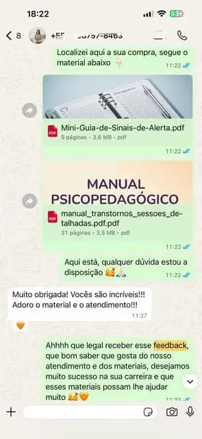 Print de mensagem de cliente
